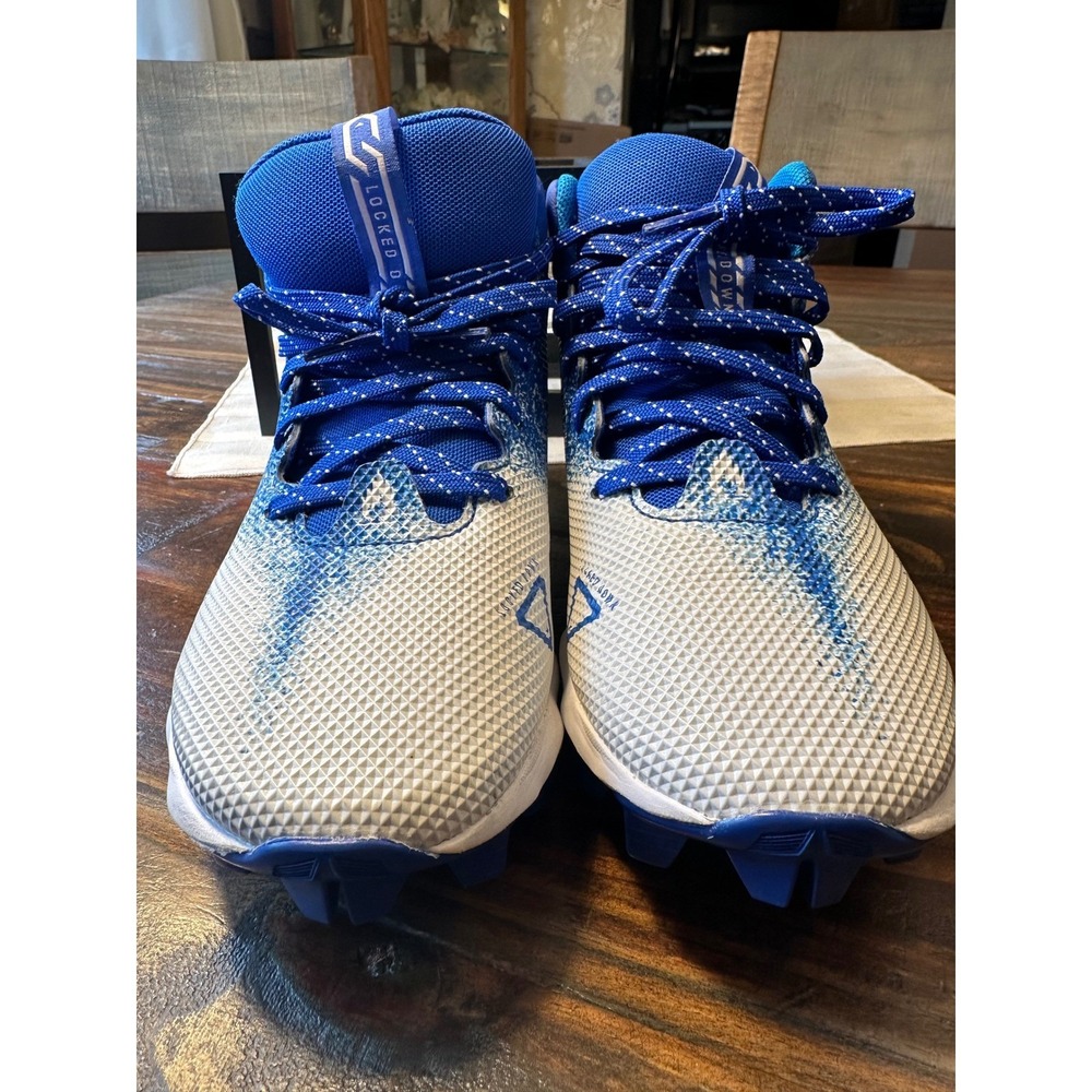Under Armour Football Cleats Spotlight Franchise 2.0 Blue White UA Size 5Y Youth